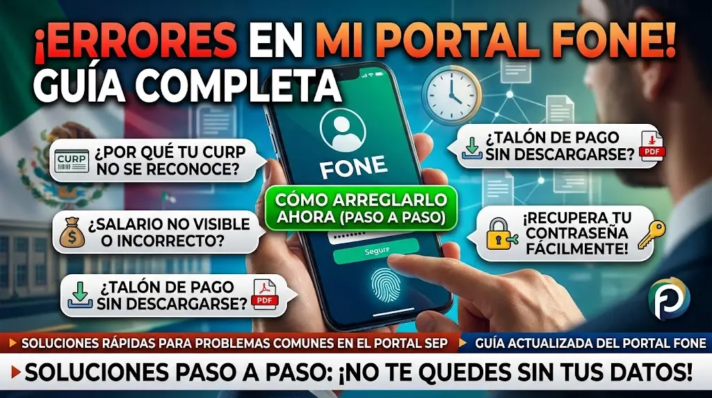 Errores en Mi Portal FONE Soluciones Paso a Paso Para Acceso, CURP, Contraseña y Talón De Pago
