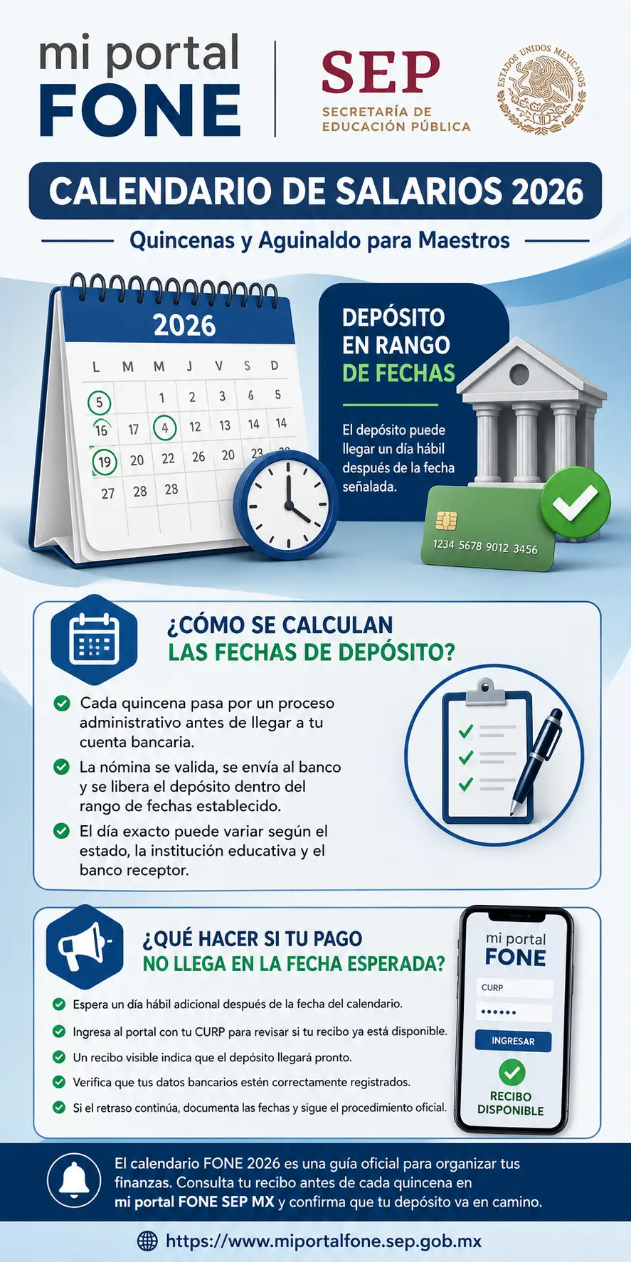 Mi Portal FONE 2026 Calendario de Salarios de Fechas de Pago Mensuales e Información