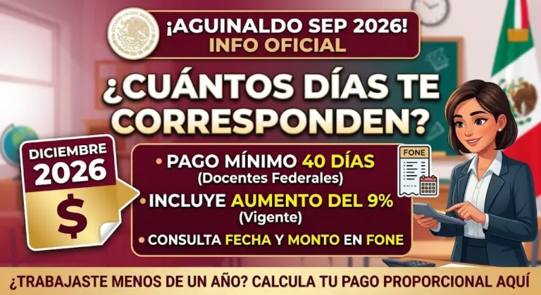 Aguinaldo SEP 2026 Cuántos Días Corresponden Cómo Se Calcula y Cuándo se Deposita