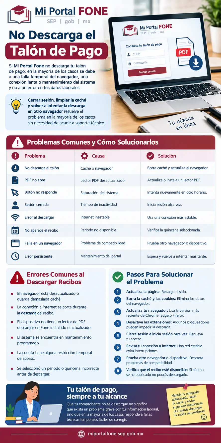 Mi Portal Fone No Descarga el Talón de Pago Soluciones Fáciles Paso a Paso