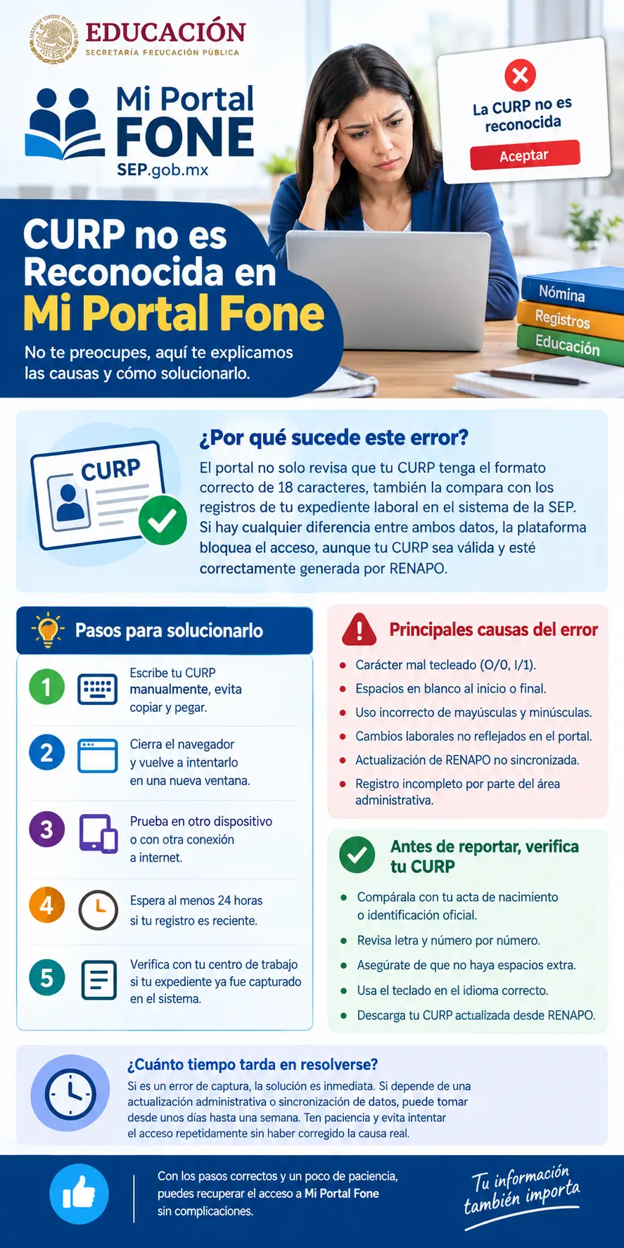 Qué Hacer si tu CURP no es Reconocida en Mi Portal Fone 2026 Paso a Paso Guía