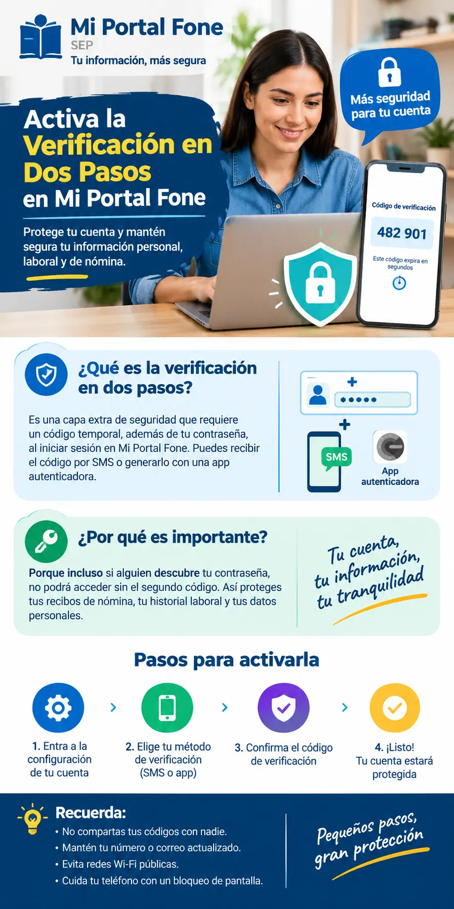 Qué es la Verificación en Dos Pasos en Mi Portal Fone (2FA) Y Cómo Puedo Proteger Mi Cuenta?