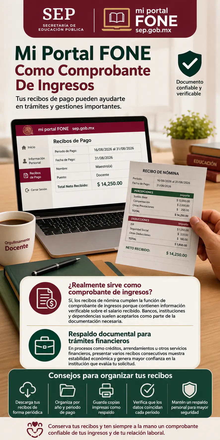 Se Pueden Usar Los Recibos De Pago De Mi Portal FONE Como Comprobante De Ingresos?