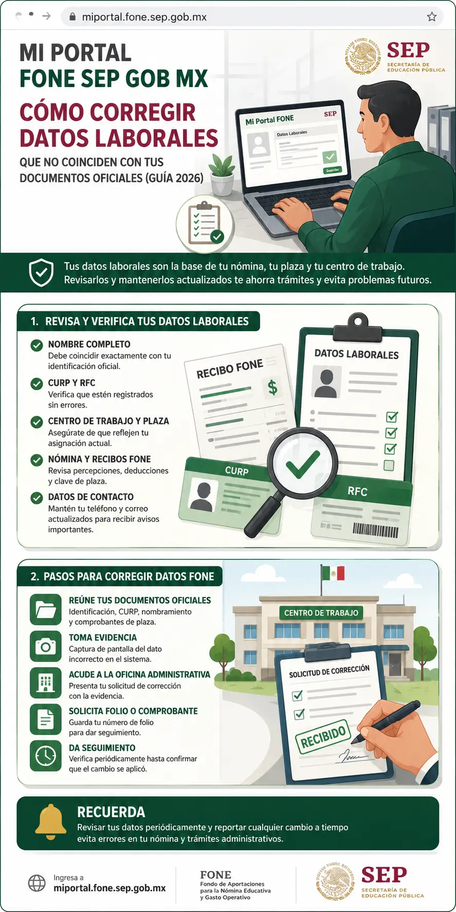 Mi Portal FONE Cómo Corregir Datos Laborales Que No Coinciden Con Tus Documentos Oficiales (Guía 2026)