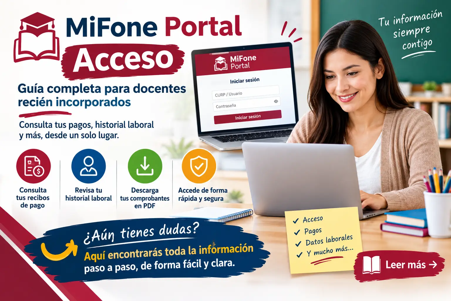 MiFone Portal Accesso Detalles Completos Para el Docente Recién Incorporado
